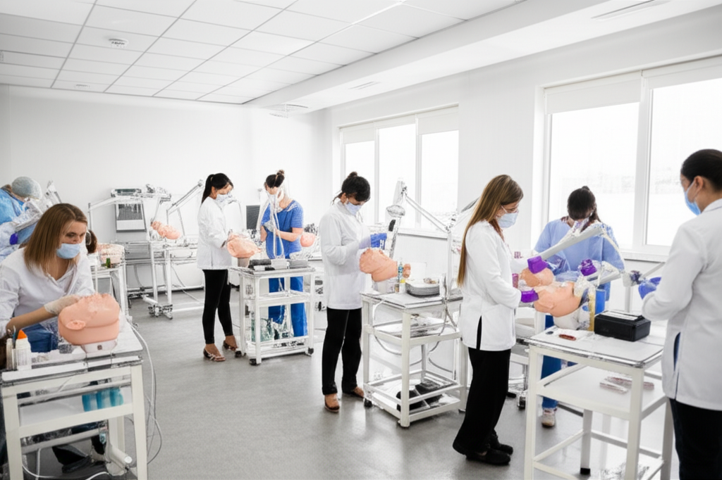 Hands-on training for foundational injectables at Mirror Mirror Academy.