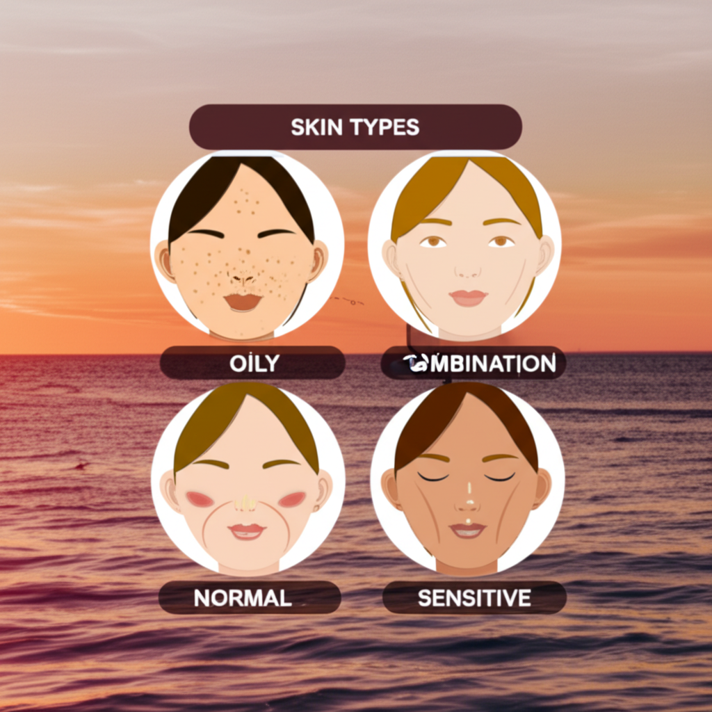 Different skin types illustration